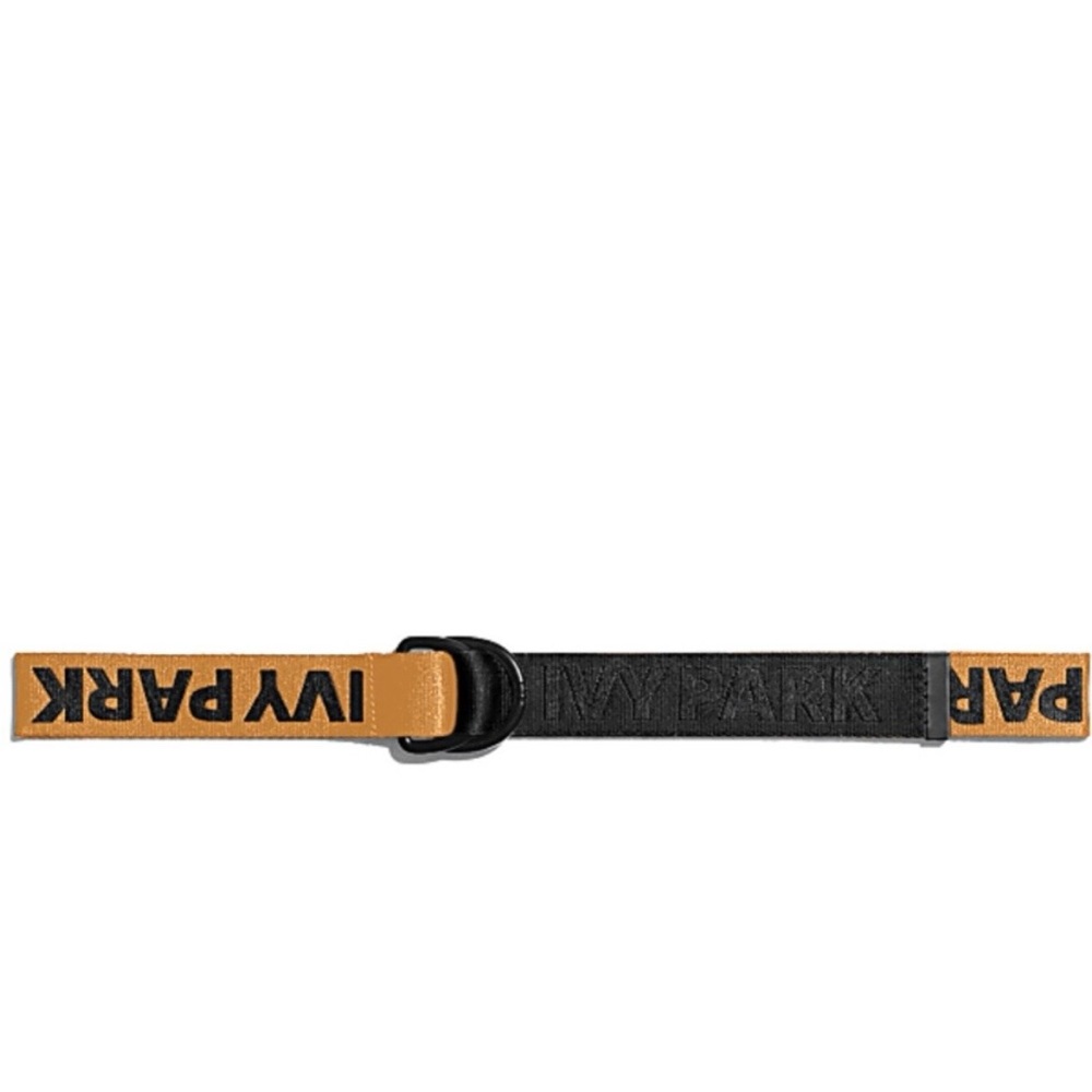IVY PARK Black and Tan Logo Webbing D-Ring Belt